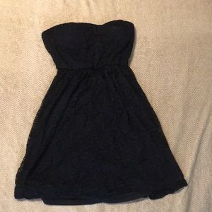 Black strapless dress